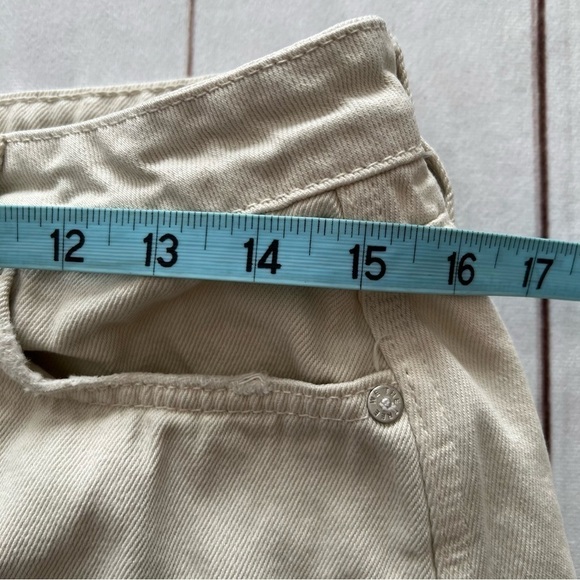 We The Free Women's Khaki Denim Mini Skirt Size 30 Casual Distressed Frayed Hem - Picture 12 of 14